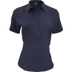 Henbury Ladies Wicking Short Sleeve Work Shirt - Navy