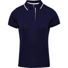Premier Women's Contrast Tipped Coolchecker Polo Shirt - Navy/White