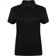 Henbury Ladies Micro-Fine Pique Polo Shirt - Black