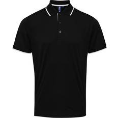 Premier Contrast Coolchecker Polo Shirt - Black/White