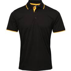 Premier Contrast Coolchecker Polo Shirt - Black/Sunflower