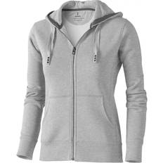 Elevate Ladies Arora Hooded Full Zip Sweater - Grey Melange