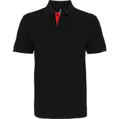 ASQUITH & FOX Classic Fit Contrast Polo Shirt - Black/Red