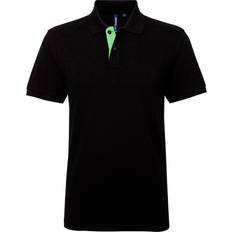 ASQUITH & FOX Classic Fit Contrast Polo Shirt - Black/Lime