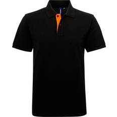 ASQUITH & FOX Classic Fit Contrast Polo Shirt - Black/Orange