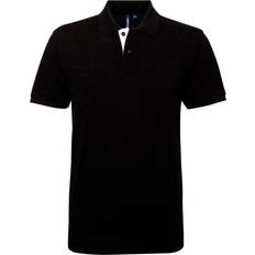 ASQUITH & FOX Classic Fit Contrast Polo Shirt - Black/White