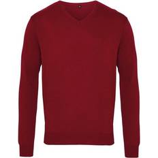 Premier V-Neck Knitted Sweater - Burgundy