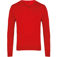 Premier V-Neck Knitted Sweater - Red