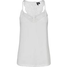 Vero Moda Lace Sleeveless Top - White/Snow White