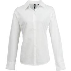 Premier Women's Long Sleeve Signature Oxford Blouse - White