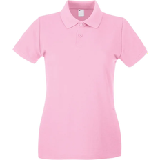 Universal Textiles Women's Fitted Short Sleeve Casual Polo Shirt - Baby Pink