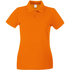 Universal Textiles Women's Fitted Short Sleeve Casual Polo Shirt - Bright Orange