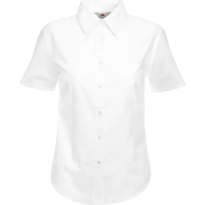 Fruit of the Loom Women's Oxford Short Sleeve Shirt - White