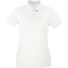Universal Textiles Women's Fitted Short Sleeve Casual Polo Shirt - Snow