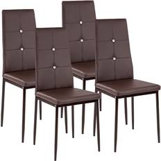 tectake Julien Cappuccino Brown Kitchen Chair 97cm 4pcs