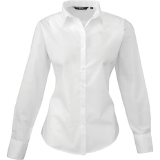 White - Women Shirts Premier Women's Long Sleeve Poplin Blouse - White