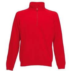 Fruit of the Loom Zip Neck Sweatshirt - Red