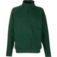 Fruit of the Loom Zip Neck Sweatshirt - Bottle Green