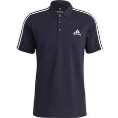 Adidas Aeroready Essentials Pique Embroidered Small Logo 3-Stripes Polo Shirt - Legend Ink/White