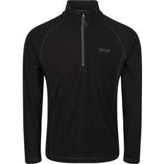 Regatta Montes Lightweight Half Zip Mini Stripe Fleece Top - Black