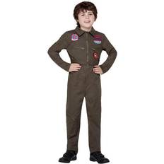 Smiffys Top Gun Kids Costume with Jumpsuit