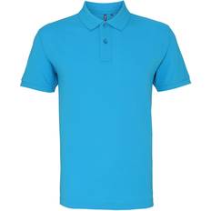 ASQUITH & FOX Organic Classic Fit Polo Shirt - Turquoise