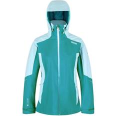 Turquoise - Women Rain Clothes Regatta Women's Oklahoma VI Waterproof Hooded Jacket - Turquoise/Cool Aqua