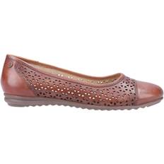 Brown - Women Ballerinas Hush Puppies Leah Slip-On - Tan