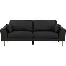 Beliani 3 Seater - Leather Sofas Beliani Torget Black Sofa 226cm 3 Seater