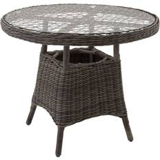 Beige Garden Table tectake 403680 Ø91cm