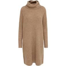 Women - Wool Dresses Only Jana Long Knitted Dress - Brown/Indian Tan