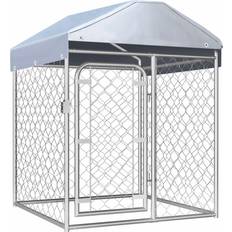 vidaXL Outdoor Dog Kennel with Roo