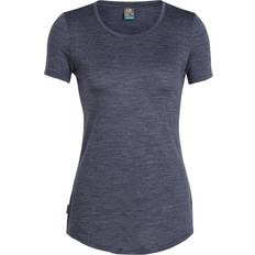 Icebreaker Women's Cool-Lite Merino Sphere Short Sleeve Low Crewe T-shirt - Midnight Navy Heather