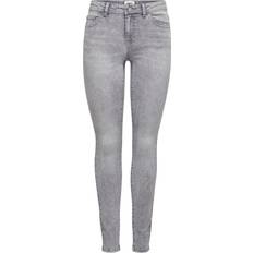 Only Wauw Life Mid Skinny Fit Jeans - Grey/Medium Grey Denim