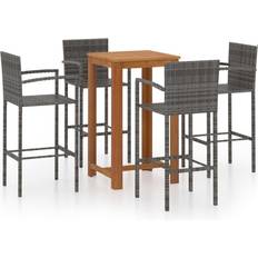 Brown Outdoor Bar Sets vidaXL 3067989 Outdoor Bar Set, 1 Table incl. 4 Chairs