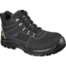 Men - Synthetic Lace Boots Skechers Trophus Safety Boots - Black