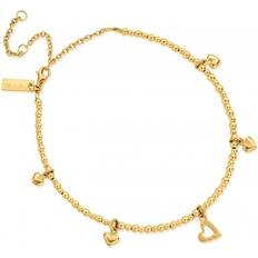 Gold Plated - Women Anklets ChloBo Mini Cute Multi Heart Anklet - Gold