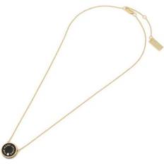 Marc Jacobs Gold Plated Necklaces Marc Jacobs The Medallion Pendant - Black/Gold/Transparent