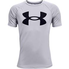 Under Armour Kid's Tech Big Logo Short Sleeve T-shirt - Mod Gray Light Heather/Black