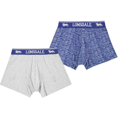 Lycra Boxer Shorts Lonsdale Junior Boy's Trunk 2-pack - Grey/BluePrint