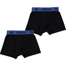 Lycra Boxer Shorts Lonsdale Junior Boy's Trunk 2-pack - Black/Brt Blue