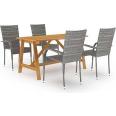 vidaXL 3068751 Patio Dining Set, 1 Table incl. 4 Chairs