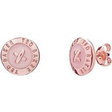 Ted Baker Mini Button Earrings - Rose Gold/Baby Pink