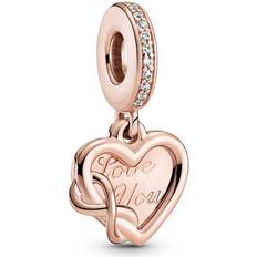 Pandaro Love You Infinity Heart Dangle Charm - Rose Gold/Transparent