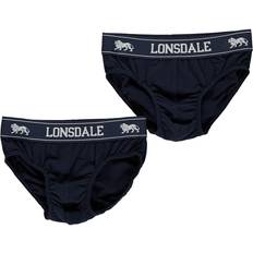 Lycra Underpants Children's Clothing Lonsdale Junior Boy's Briefs 2-pack - Navy/White