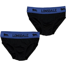Lycra Underpants Children's Clothing Lonsdale Junior Boy's Briefs 2-pack - Black/Blue