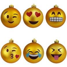 MikaMax Emoji 6-pack Christmas Tree Ornament 6pcs