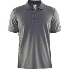 Craft Sportswear Men - Sportswear Garment Polo Shirts Craft Sportswear Pique Classic Polo Shirt Men - Black/Heather Grey