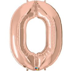 Birthdays Letter Balloons Qualatex Latex Ballons 34 Inch Metallic Number 0 Rose Gold