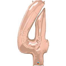 Qualatex Latex Ballons 34 Inch Metallic Number 4 Rose Gold